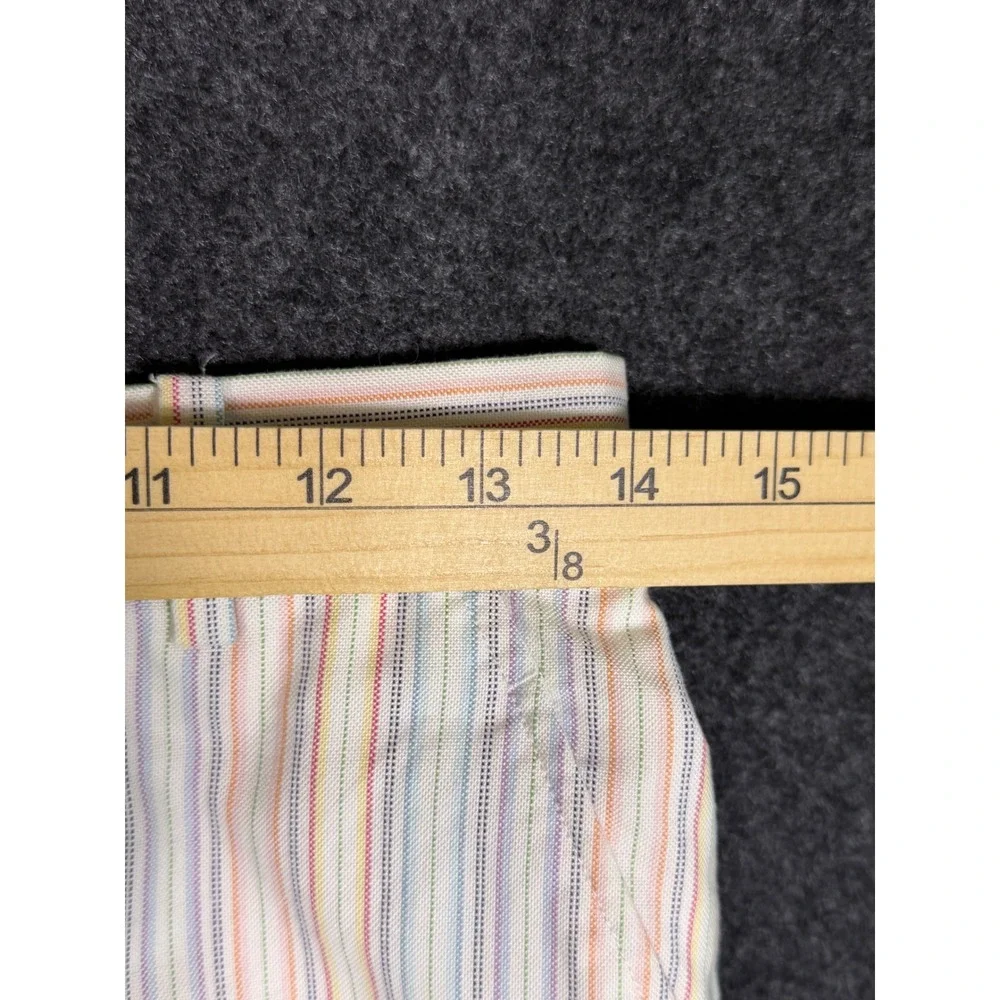 Vintage Brooks Brothers Trousers Women 6 White Multi Stripe Straight Leg Cotton